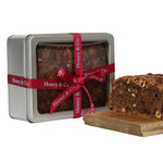 Load image into Gallery viewer, Fig, Chocolate &amp; Hazelnut Christmas Cake in Tin
